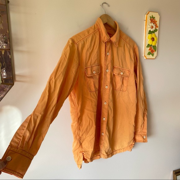 Tommy Bahama Orange Long Sleeve Button Up Top - Picture 5 of 8